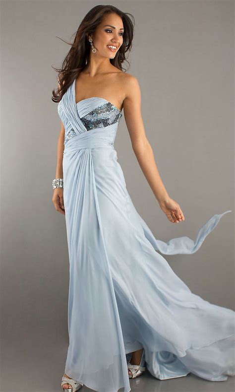 One Shoulder Sweetheart Natural Beaded Chiffon Floor Length Ruched Ice