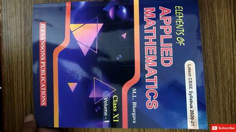 Book Review Elements Of Applied Mathematics For Class Xi By M L Bhargava Youtube