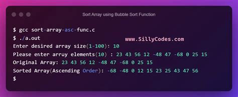 Sort Array Elements In Ascending Order In C Language Sillycodes