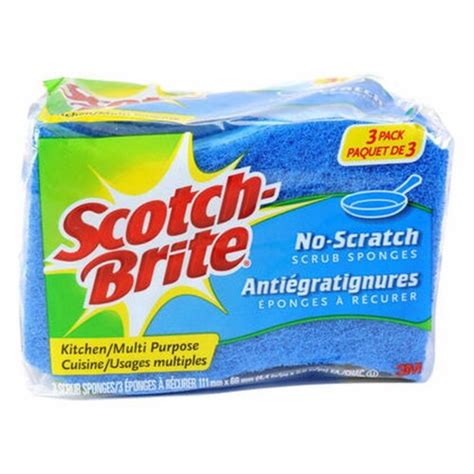 M Scotch Brite No Scratch Multi Purpose Scrub Sponge Pack Of