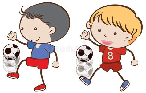 Dois Meninos Que Jogam O Futebol Ilustração do Vetor Ilustração de