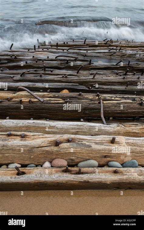 Remains Of Shipwreck Along Lake Superior Pictured Rocks National