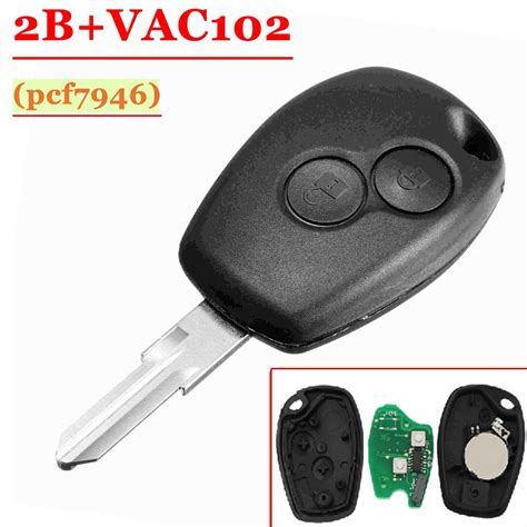 5 개 몫 자동차 키 Fob 2 버튼 433MHz PCF7946 NE73 Renault Kangoo Clio III