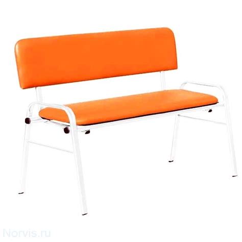 Банкетка медицинская со спинкой БС01 двухместная (обивка экокожа цвет ...