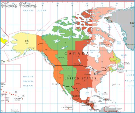 Greenwich Time Zone Map - TravelsFinders.Com