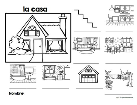 La Casa Spanish House Diagram Vocabulary And Labeling Spanish Profe