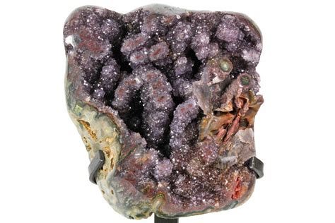 8 2 Unique Amethyst Geode Section On Metal Stand Uruguay 113192