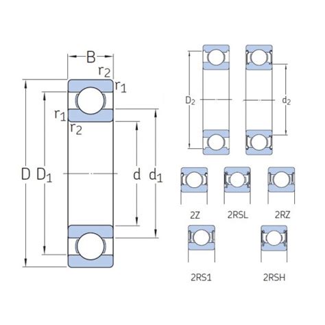 62052Z SKF Metal Shielded Deep Groove Ball Bearing 25x52x15mm