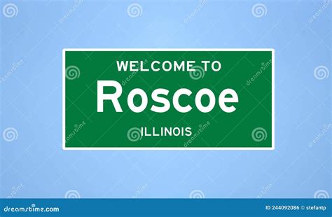 Roscoe Illinois City Limit Sign Town Sign From The Usa Stock