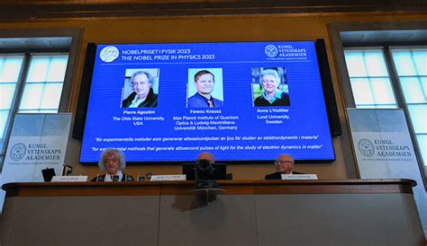 Premio Nobel De F Sica A Pierre Agostini Ferenc Krausz Y Anne L