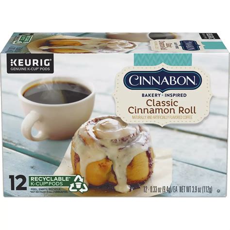 Cinnabon Classic Cinnamon Roll Light Roast Single Serve Coffee K Cups