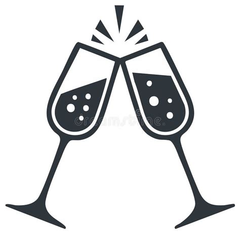 Two Elegant Champagne Glasses Clinking Together With Celebratory