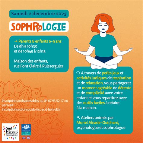 Atelier parents enfants Sophrologie samedi 2 décembre 2023