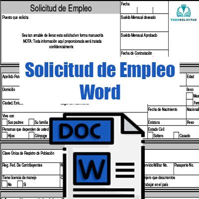 Solicitud De Empleo En Word Para Llenar E Imprimir 2023