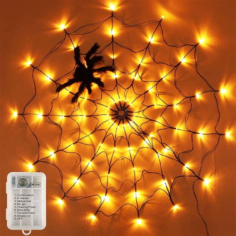 Halloween Spider Web Light 70 LED 3 3ft Large Spider Web Light