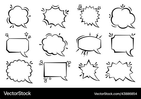 Speech Bubble Comic Pop Art Dialog Cloud Frame Set