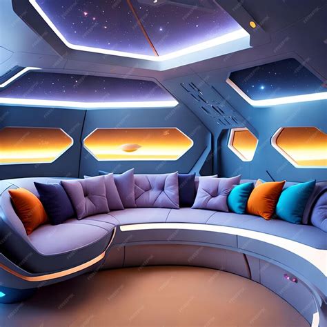 Premium Photo | Futuristic hard surface interior design of spaceship ...