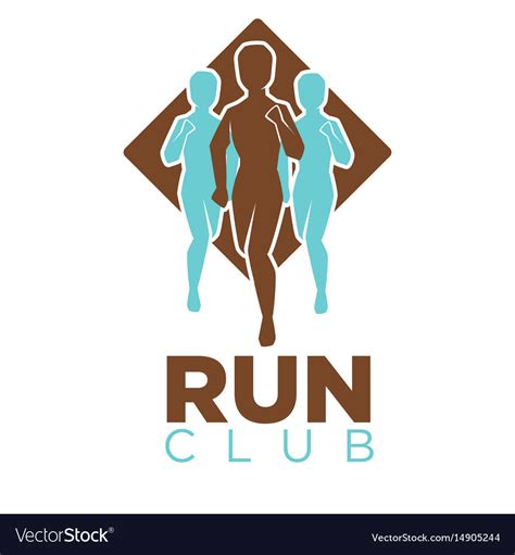 Professional Run Club Emblem Logo With Men Colored