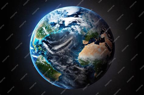 Premium Photo Planet Earth Globe View From Space Showing Realistic