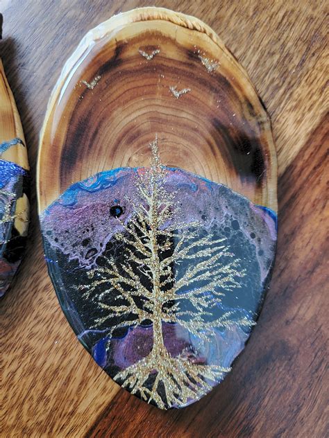 Wood and resin wood wall art resin art on wood epoxy wall | Etsy