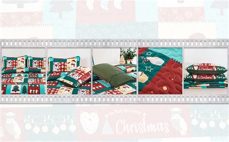 Amazon Dobuyly Christmas Bedding Quilt Set Queen Size Snowman