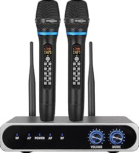 Amazon PROZOR Wireless Microphone System UHF Rechargeable Dual