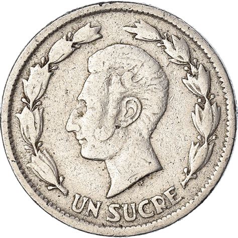 Coin Ecuador Sucre Un Nickel Km South American Coins