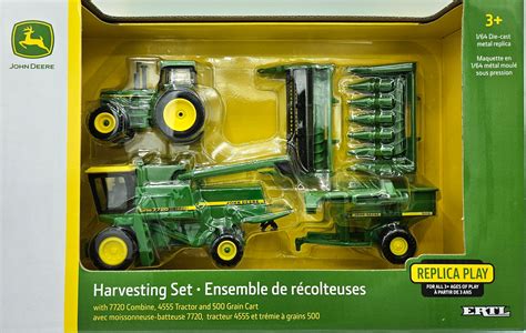 164 Ertl Toy John Deere Harvesting Set 7720 Combine 4555 Tractor 500