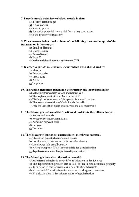 Solution Physiology Mcq Of Excitable Tissues Studypool