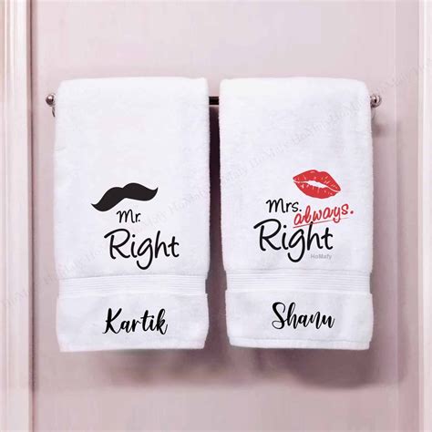 Personalised Towel Set For Couples Anniversary Gift Wedding Gift