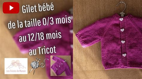 Gilet B B De La Taille Mois Au Mois Au Tricot Youtube