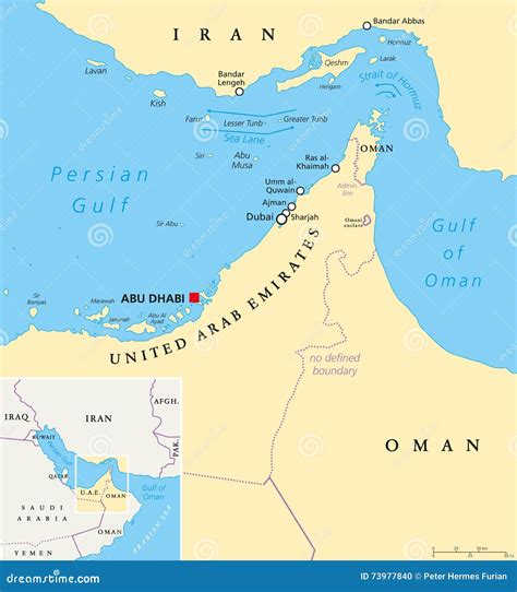 Strait Of Hormuz Map Of The Middle East Persian Gulf And Indian Ocean