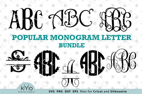 Monogram Font Letters Svg Png Dxf Files Bundle - So Fontsy