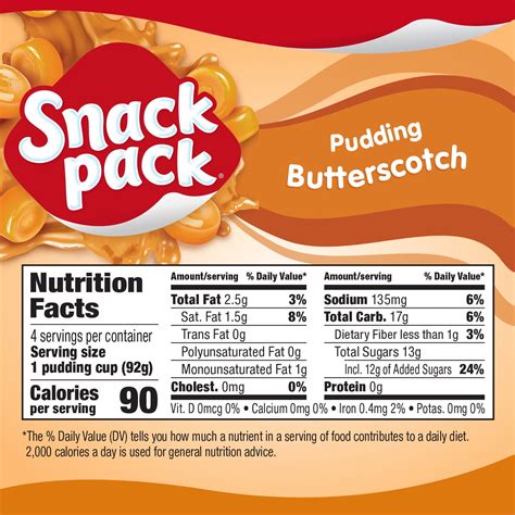 Snack Pack Pudding Nutrition Information | Besto Blog