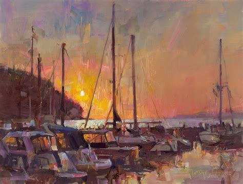 Sister Bay Sunset Tom Nachreiner American Impressionist Painting