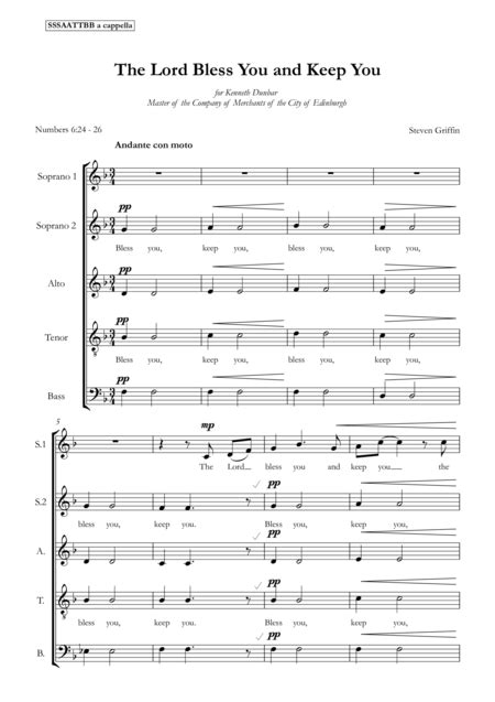 The Lord Bless You And Keep You 4 Part Digital Sheet Music Sheet Music Plus