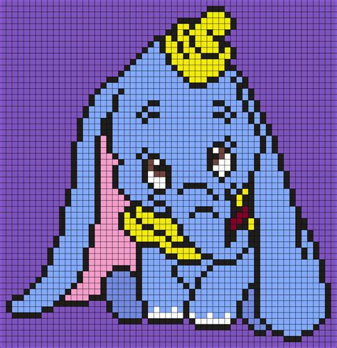 Dumbo_(Square) by Maninthebook on Kandi Patterns Beaded Cross Stitch ...