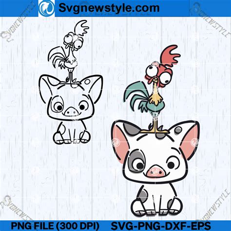 Moana Hei Hei Svg Pua The Pig Svg Png Dxf Eps Silhouette Art