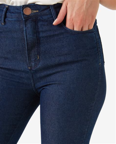 Riachuelo Calça jeans feminina skinny cintura alta denim escuro