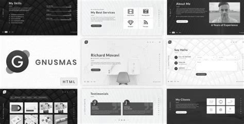 Gnusmas - Minimalist Full Screen Personal HTML Portfolio Template by ...