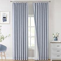 Vision Home Chambray Blue Pinch Pleated Full Blackout Curtains Room