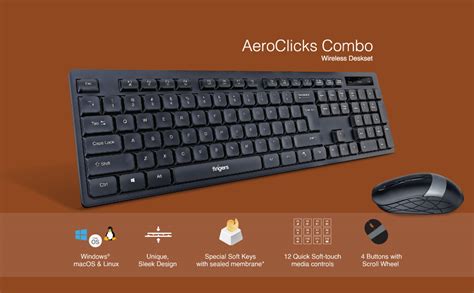 Buy Fingers Aeroclicks Combo Wireless Keyboard And Mouse Set Optical 2 4 Ghz Nano