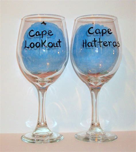 Hand Painted Wine Glasses Lighthouses Set Of 2 20 Oz Wine Etsy