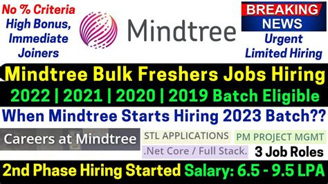 Mindtree Off Campus Drive For Batch High Salary