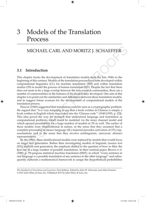 Pdf Models Of The Translation Process