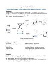 Separation Of Sand And Salt Home Lab 1 Docx Separation Of Sand And