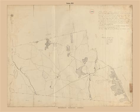 Dudley Massachusetts 1831 Old Town Map Reprint Roads Homeowner Names Place Names