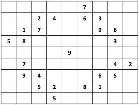 Printable Sudoku Sudoku Printable Printable Crossword Puzzles Sudoku