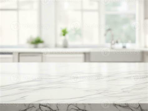 Empty marble table top with blur kitchen window background, White ...