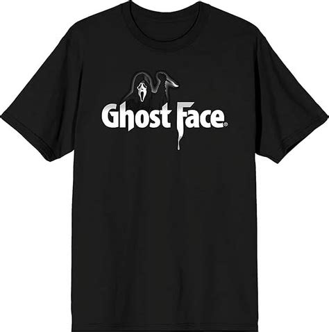 Bioworld Ghost Face Character And Logo Mens Black Graphic Tee